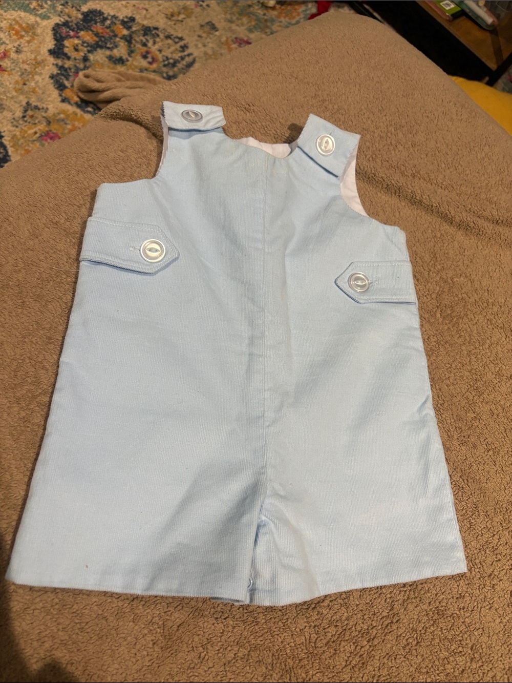 The Beaufort Bonnet Company Light Blue Shortall Romper
